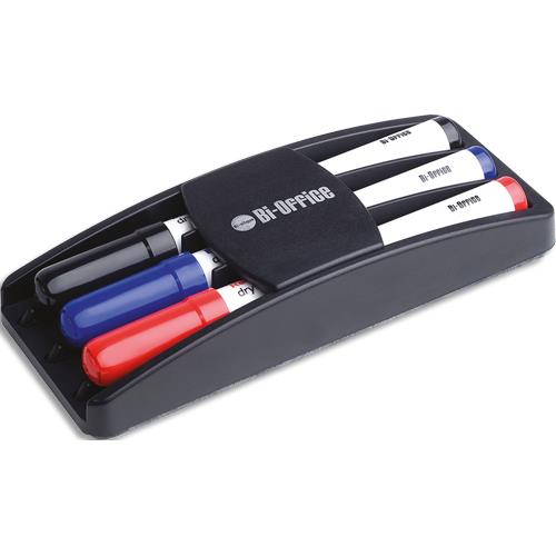 Brosse effaceur avec 3 marqueurs non-magntique Bi-Office pour tableau blanc 17x7x30 cm AA0107