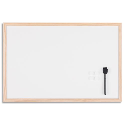 Tableau blanc magntique Bi-Office, surface en acier laqu, avec cadre en bois 90x60 cm MM07001010-906