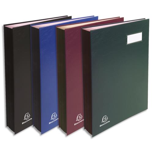 Parapheur 24 compartiments Exacompta Direction couverture plastifie PVC. Format 24x32cm.Coloris Assortis