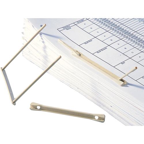 Bote de 50 relieurs plastique Fast 6 cm pour archivage de documents perfores. Coloris beige