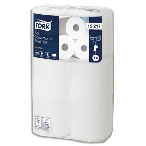 Paquet de 6 Rouleaux Papier toilette Tork Premium micro gaufr 2 plis 198 feuilles