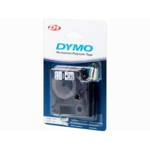 Ruban D1 Dymo polyester Noir sur Blanc 12 mm x 5,5 m S0718061