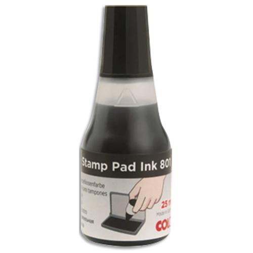 Flacon d'encre Colop de 30ml pour recharger les tampons encreurs. Coloris noir