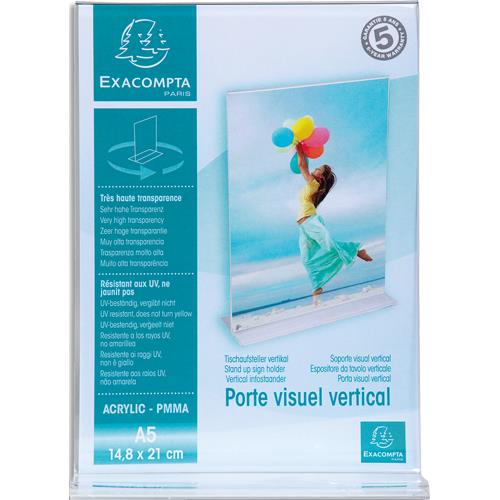 Porte-visuel Exacompta droit vertical format A5 - Cristal 85158D