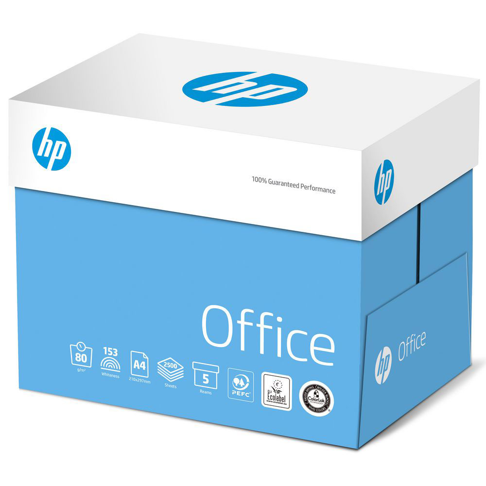 Papier A4 blanc 80g HP Office - boîte de 2500 feuilles - Achat pas cher