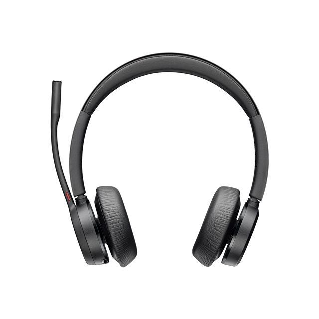 Poly Voyager 4320-M - Voyager 4300 UC series - micro-casque - sur-oreille - Bluetooth - sans fil, filaire - USB-C - noir - certifi Zoom, Certifi pour Microsoft Teams