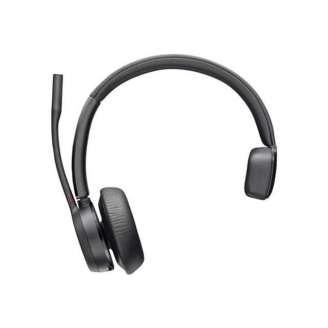 Poly Voyager 4310 - Micro-casque - sur-oreille - Bluetooth - sans fil, filaire - USB-A, USB-A via adaptateur Bluetooth - noir - Certifi pour Microsoft Teams