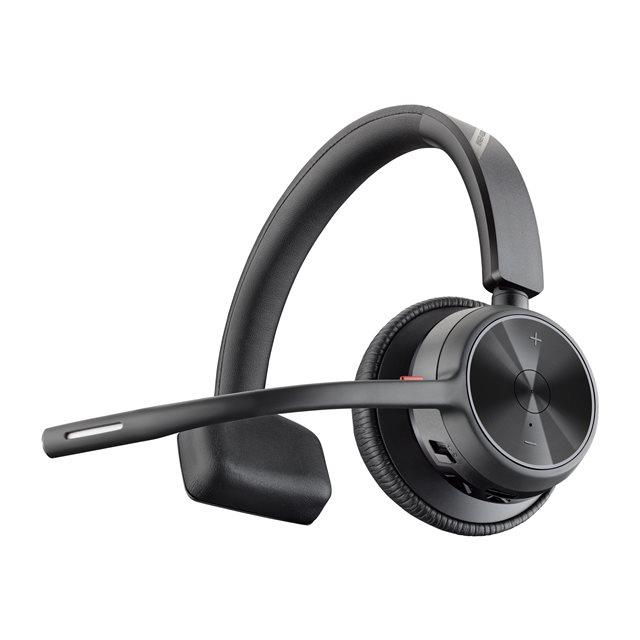 Poly Voyager 4310 - Voyager 4300 UC series - micro-casque - sur-oreille - Bluetooth - sans fil, filaire - USB-C - noir - certifi Zoom, Certifi pour Microsoft Teams