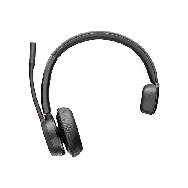 Poly Voyager 4310 - Voyager 4300 UC series - micro-casque - sur-oreille - Bluetooth - sans fil, filaire - noir - certifi Zoom