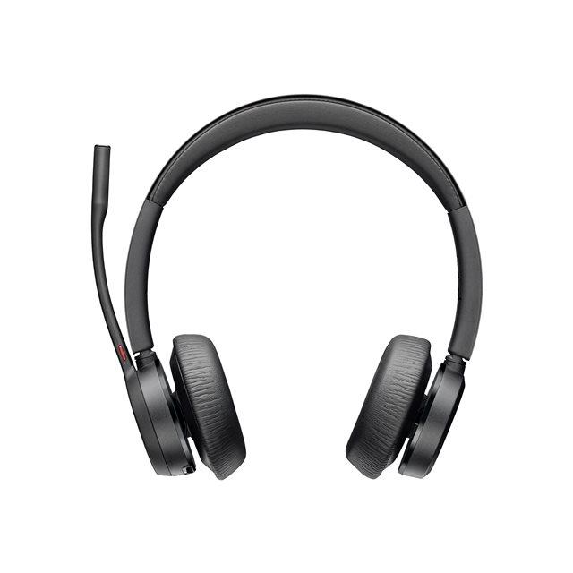 Poly Voyager 4320-M - Micro-casque - sur-oreille - Bluetooth - sans fil, filaire - USB-A via adaptateur Bluetooth - noir - certifi Zoom, Certifi pour Microsoft Teams
