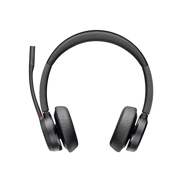 Poly Voyager 4320-M - Voyager 4300 UC series - micro-casque - sur-oreille - Bluetooth - sans fil, filaire - USB-C - noir - certifi Zoom, Certifi pour Microsoft Teams