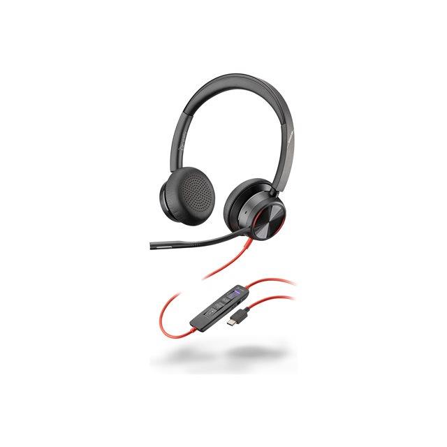 Poly Blackwire 8225 - Blackwire 8200 series - micro-casque - sur-oreille - filaire - Suppresseur de bruit actif - USB-C - noir - Certifi pour Microsoft Teams, certifi UC