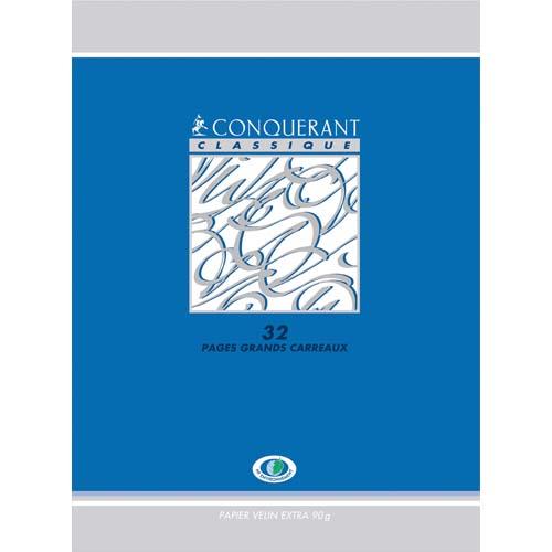 Cahier Conqu�rant  - Piq�re 24 x 32 cm - 96 pages - grands carreaux