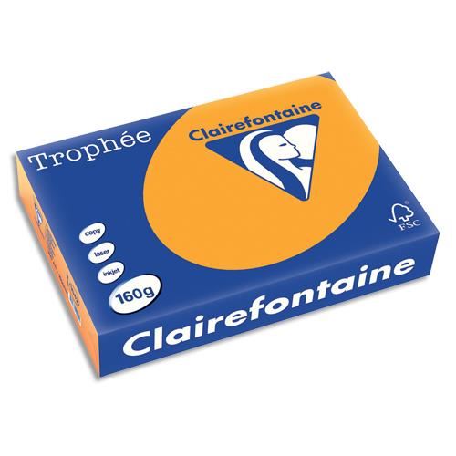 Papier couleur Trophe - clmentine - 160 g - A4 - ramette de 250 feuilles