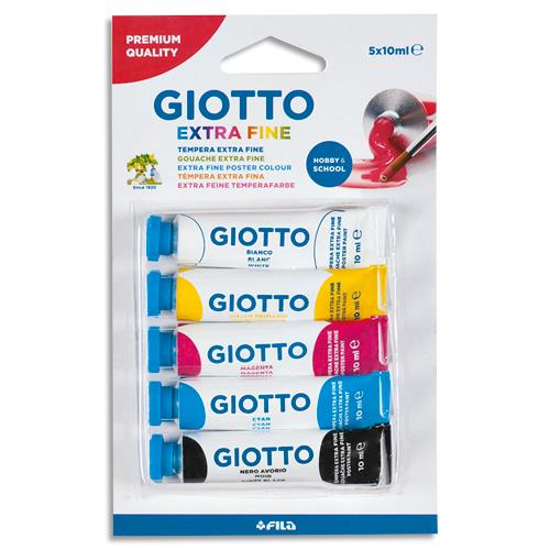 Blister de 5 tubes de gouache Omyacolor - 10 ml - couleurs primaires