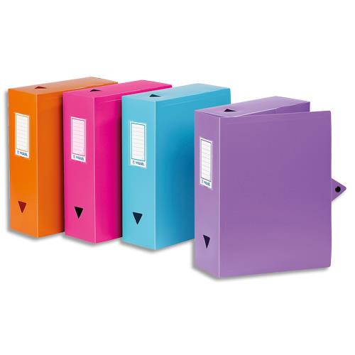 Boite de classement Classdoc en polypropylne 8/10me - dos 10 cm - coloris assortis