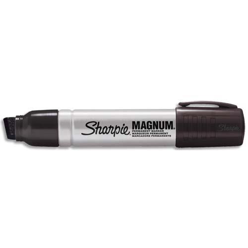 Marqueur permanent Sharpie - pointe biseaute extra large - corps mtal - noir