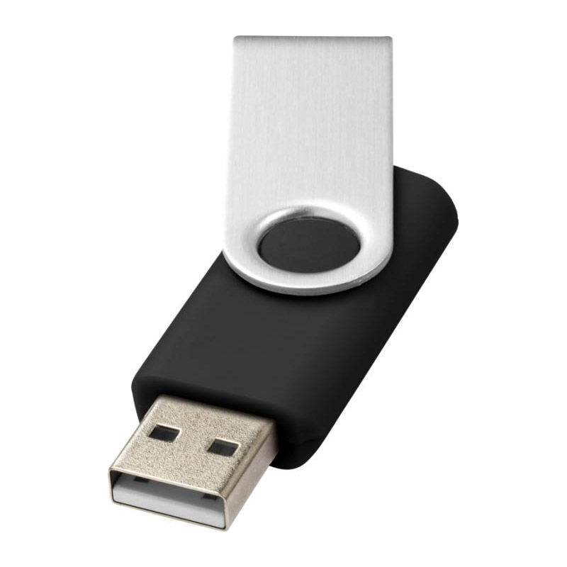 Cl USB personnalisable - 1 Go - Noir / Argent
