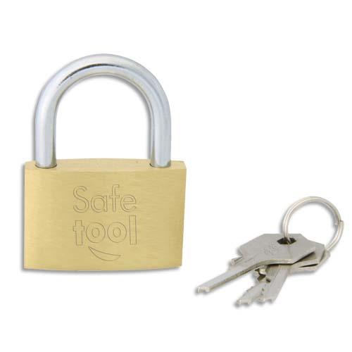 Cadenas  cls laiton Safetool - avec 3 cls - 40 mm