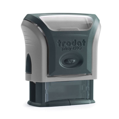 Tampon Trodat 4910 personnalisable - utilisation bureau - format 26x9 mm - gris