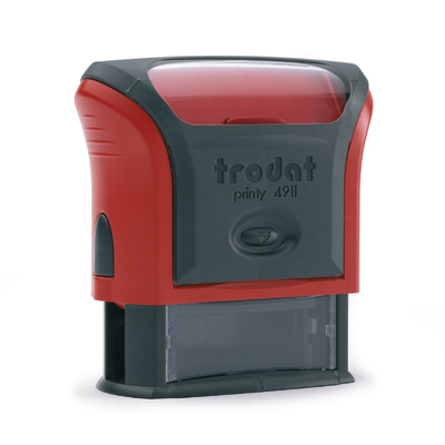 Tampon Trodat 4911 personnalisable - utilisation bureau - format 38X14 mm - rouge