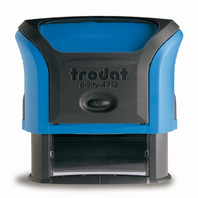 Tampon Trodat 4912 personnalisable - utilisation bureau - format 47X18 mm - bleu