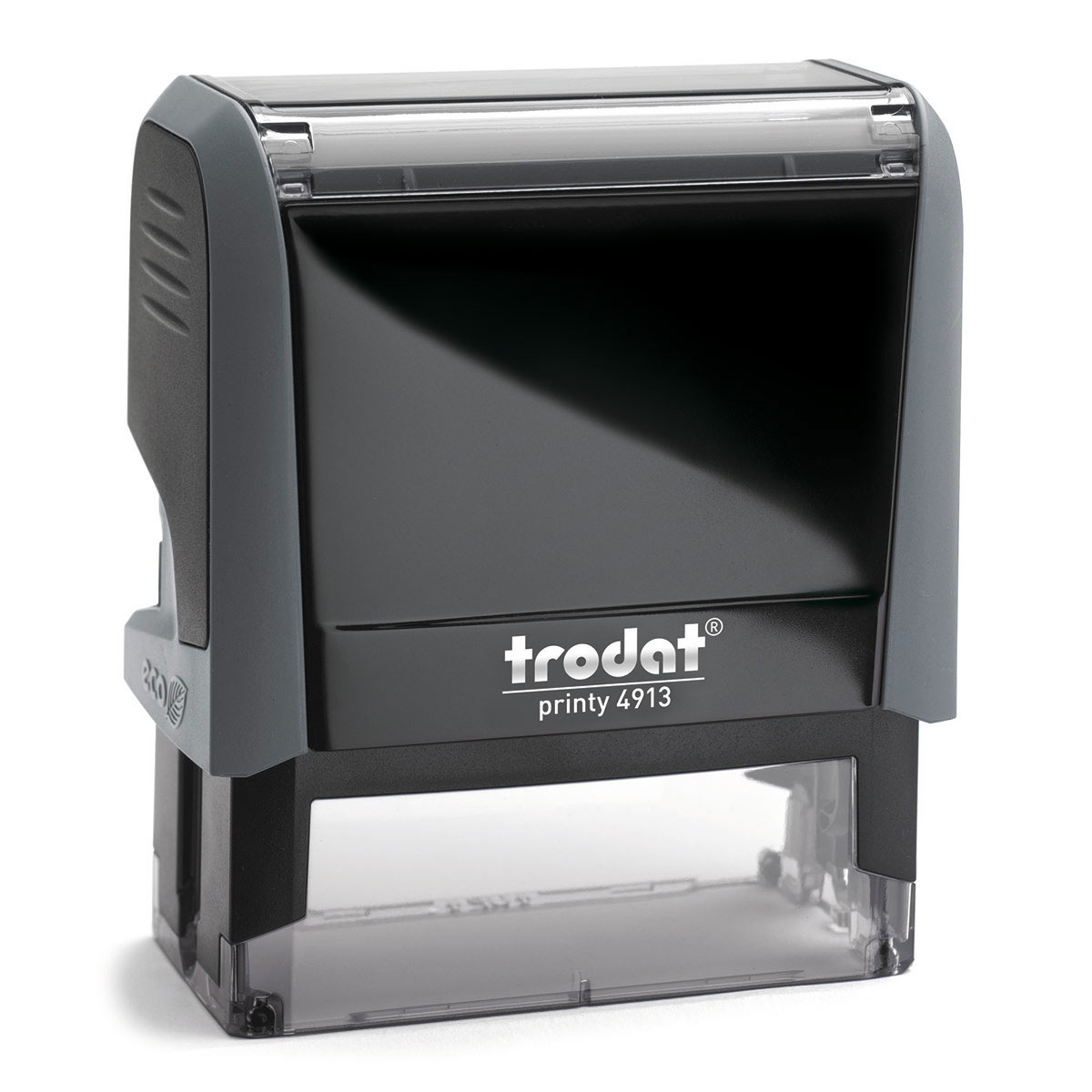 Tampon Trodat 4913 personnalisable - utilisation bureau - format 58X22 mm - gris