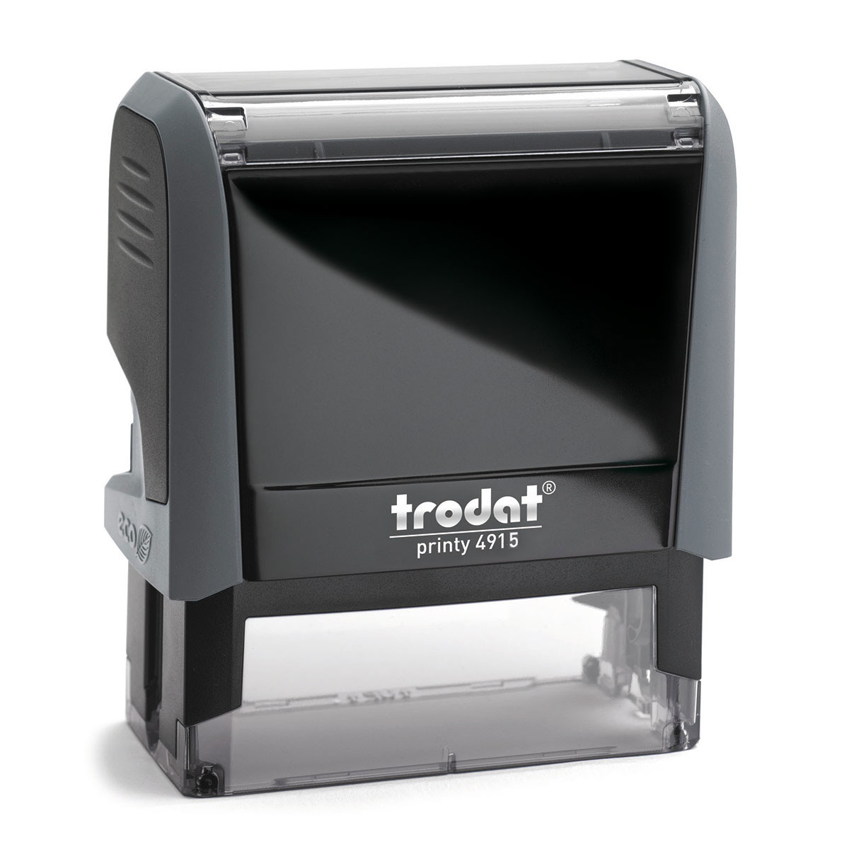 Tampon Trodat 4915 personnalisable - utilisation bureau - format 70X25 mm - gris