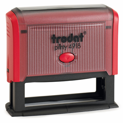 Tampon Trodat 4918 personnalisable - utilisation bureau - format 75x15 mm - rouge