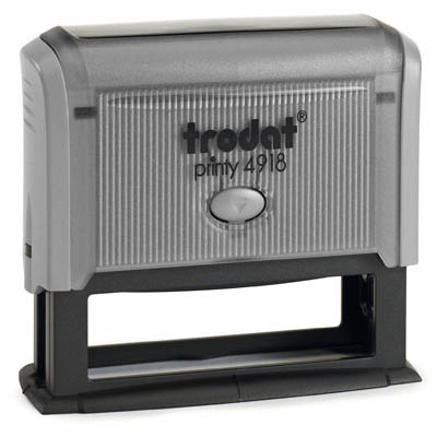 Tampon Trodat 4918 personnalisable - utilisation bureau - format 75x15 mm - gris
