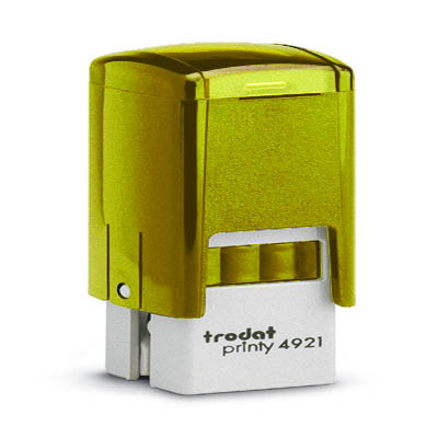 Tampon Trodat 4921 personnalisable - utilisation bureau - format 12x12 mm - jaune
