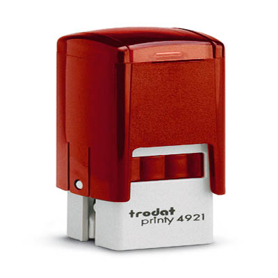 Tampon Trodat 4921 personnalisable - utilisation bureau - format 12x12 mm - rouge