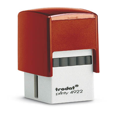 Tampon Trodat 4922 personnalisable - utilisation bureau - format 20x20 mm - rouge