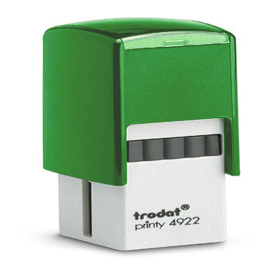 Tampon Trodat 4922 personnalisable - utilisation bureau - format 20x20 mm - menthe
