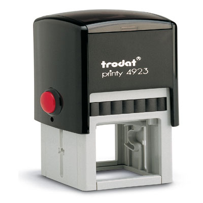 Tampon Trodat 4923 personnalisable - utilisation bureau - format 30x30 mm - noir