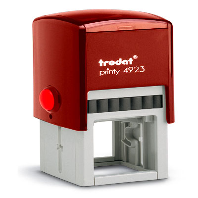 Tampon Trodat 4923 personnalisable - utilisation bureau - format 30x30 mm - rouge