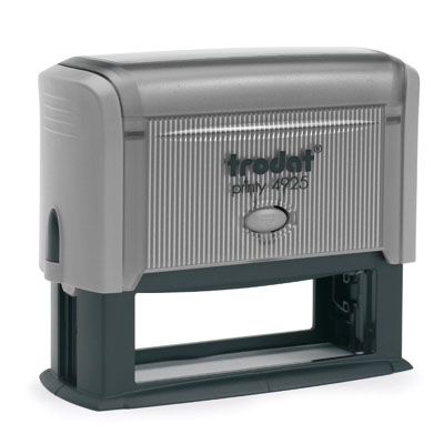 Tampon Trodat 4925 personnalisable - utilisation bureau - format 82X25 mm - gris