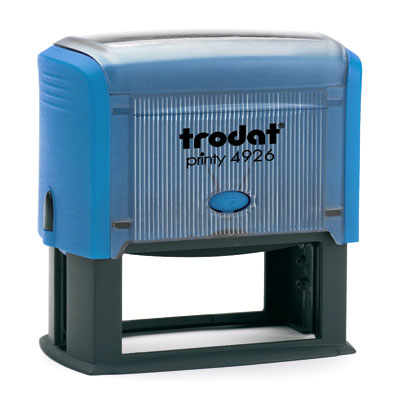 Tampon Trodat 4926 personnalisable - utilisation bureau - format 75X38 mm - bleu