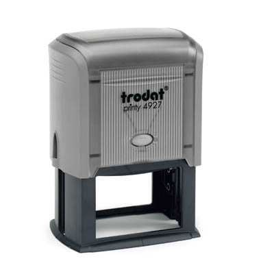Tampon Trodat 4927 personnalisable - utilisation bureau - format 60X40 mm - gris