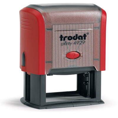 Tampon Trodat 4929 personnalisable - utilisation bureau - format 50X30 mm - rouge