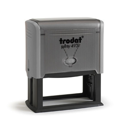 Tampon Trodat 4931 personnalisable - utilisation bureau - format 70X30 mm - gris