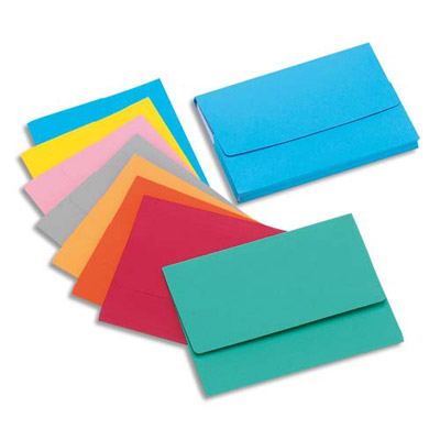Chemises  poche Exacompta Super - en carte 210g - coloris assortis pastels - paquet de 25
