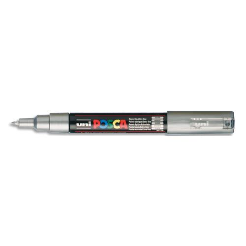 Marqueur peinture  l'eau Posca PC-1MC - pointe conique polyester extra-fine 1 mm - argent