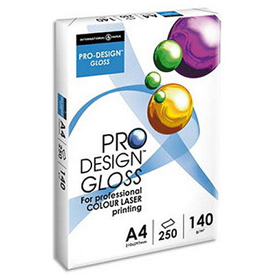 Papier Prodesign Gloss - blanc - sp�cial laser - 150 g - A4 - ramette de 250 feuilles