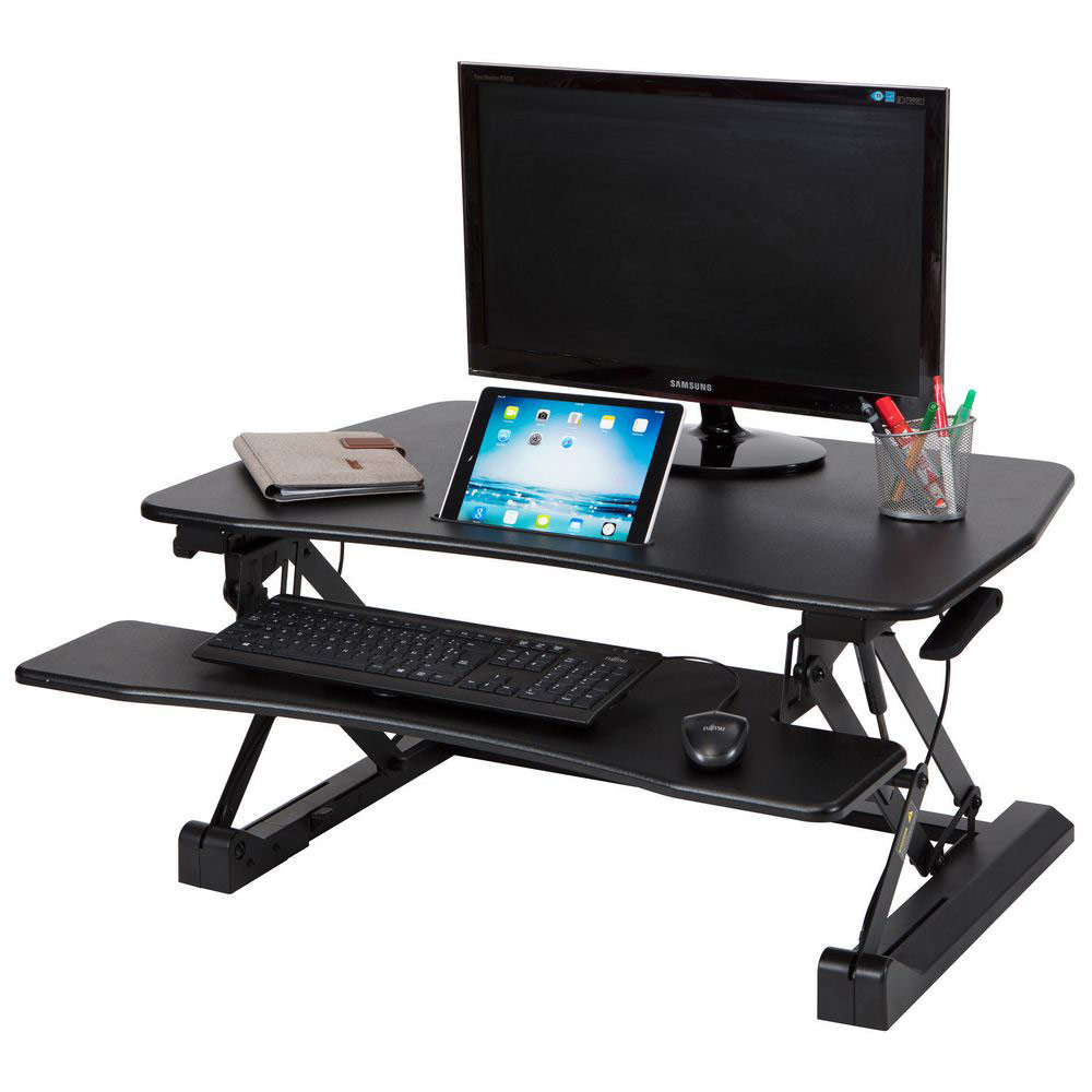 Standy station de travail réglable assis/debout noir Achat pas cher