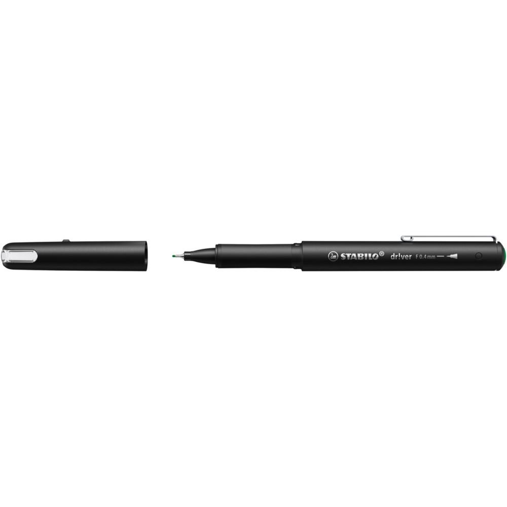 Stylo-feutre Dr!ver Stabilo pointe fine -0,4 mm - Corps en plastique biosourc� - Encre Vert