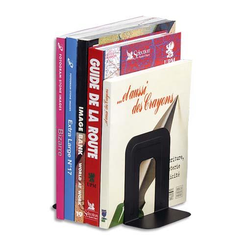 Jeu de 2 serre-livres en mtal - 14 x 20 cm - noir