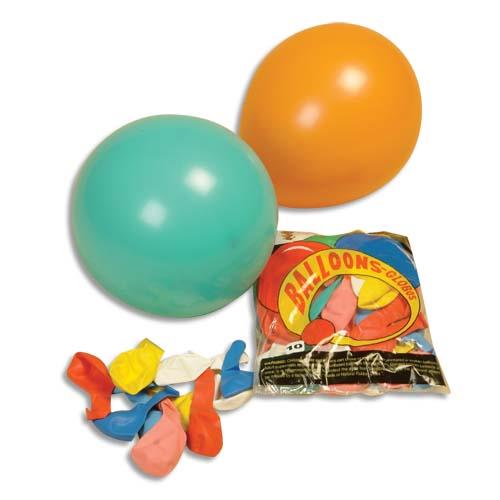 Sachet de 100 ballons baudruche gonflables grand modle - coloris assortis