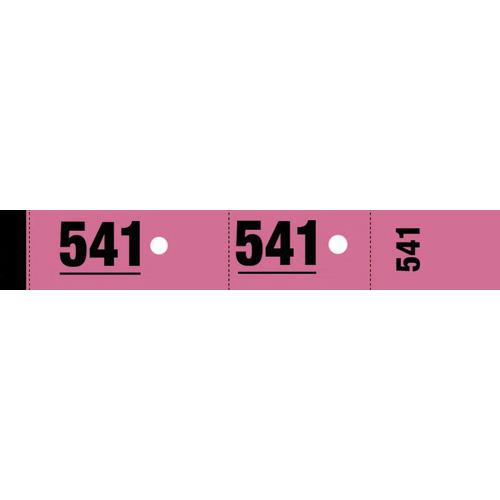 Ticket de vestiaire - 3 x 20 cm - rose - bloc de 50 tickets