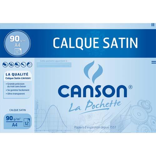 Papier calque Canson 17154 - A4 - 90g - uni - pochette de 12
